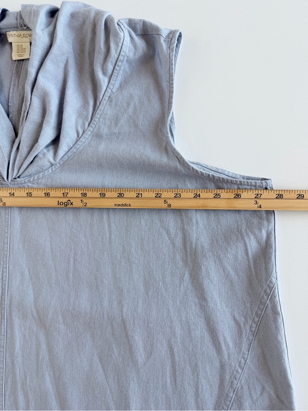 Cynthia Rowley 55% Linen Hooded Cowl Neck Asymmetrical Lagenlook Dress 3X - Picture 6 of 11